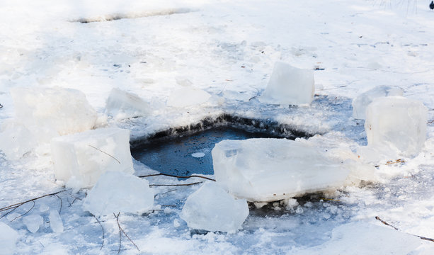 Lake with ice